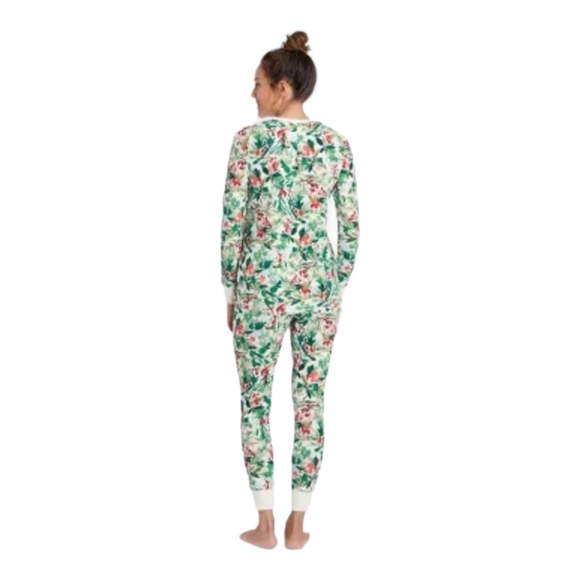 NWT Women's Thermal 2 piece Holly Berry Thermal Pajamas Size XL - Picture 3 of 16